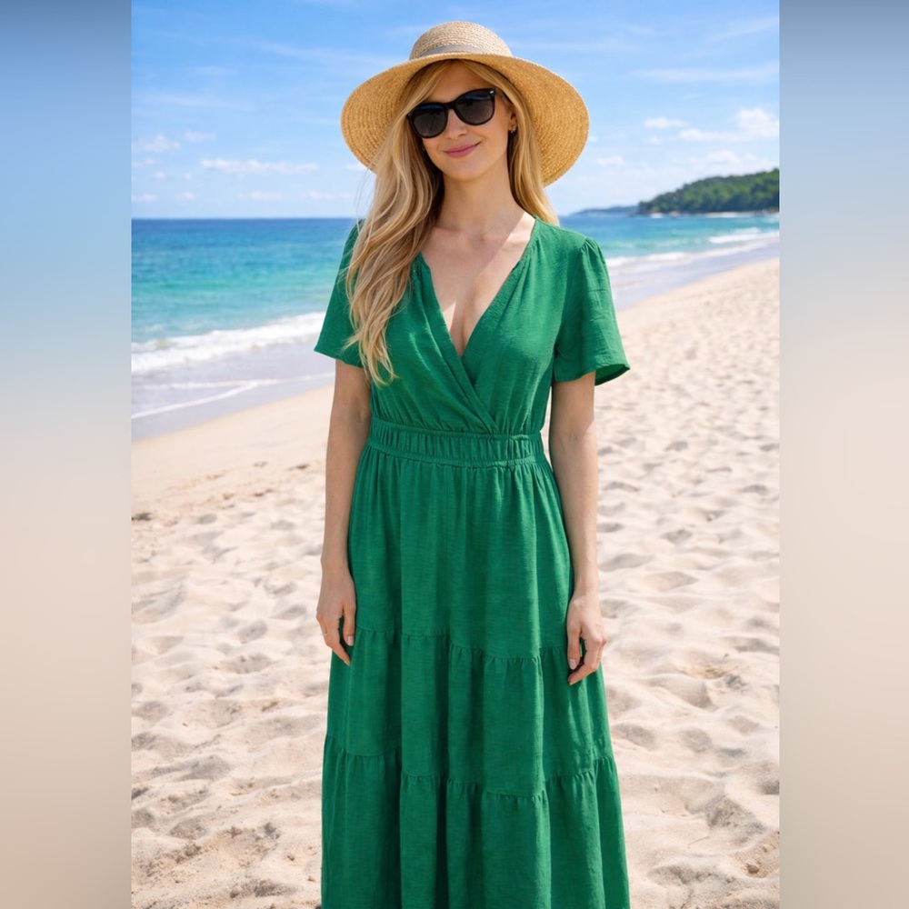 Monteau Vibrant Green Midi Dress